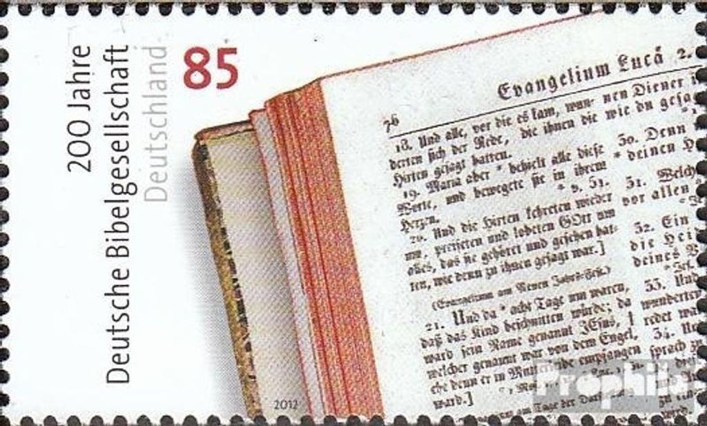Briefmarken BRD (BR.Deutschland) 2012 Mi 2955 (kompl.Ausg.) postfrisch 200 Jahre Deutsche Bibelgesellschaft