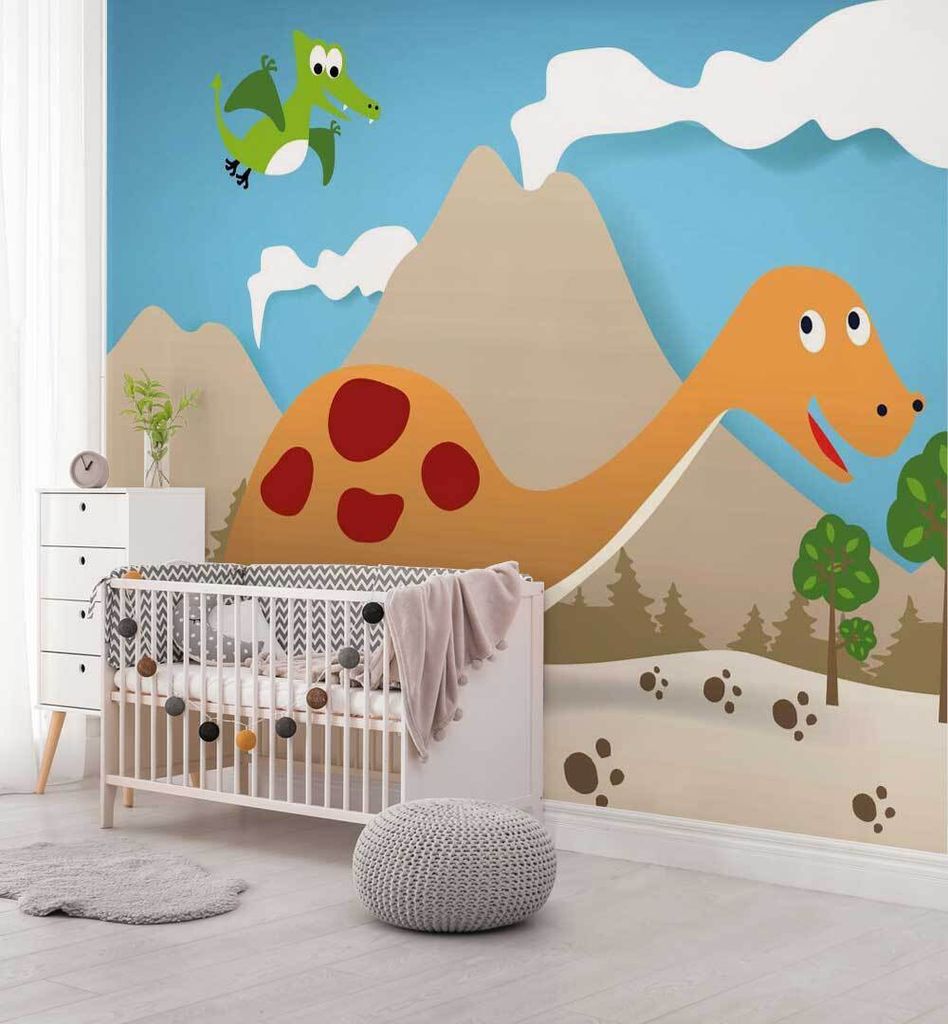 Fototapete Dinoland, Material:Superior Vlies 350g/qm, Größe Tapete:390 x 300cm