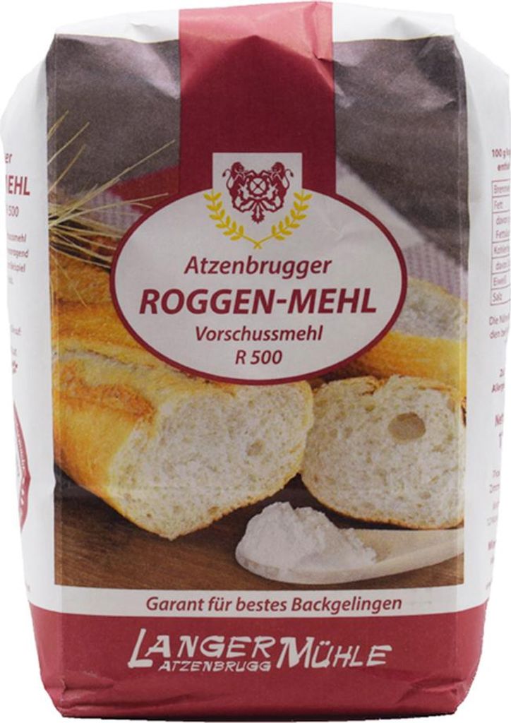 Roggen Mehl R 500 1kg Produktbild 