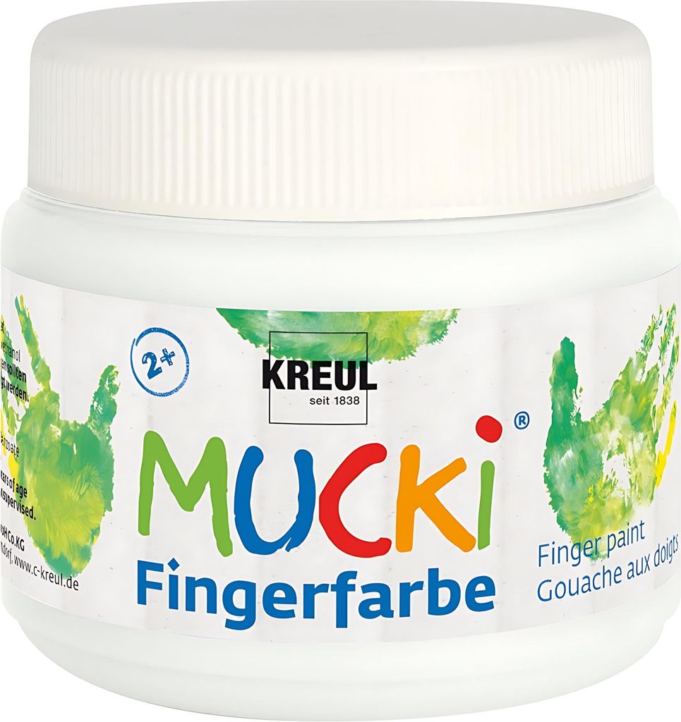 KREUL 23101 Peinture au doigt KREUL « MUCKI », blanche, 150 Image du produit 
