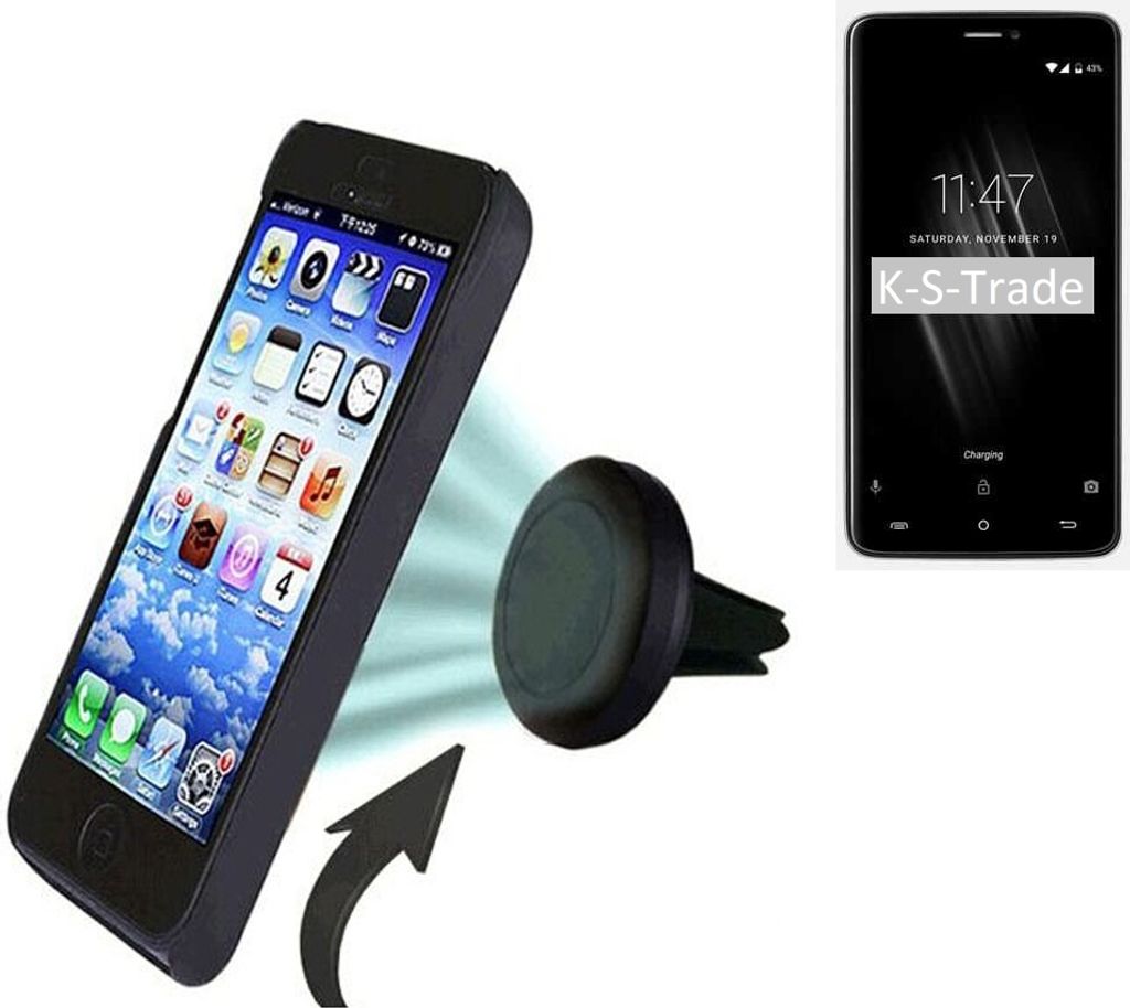 K-S-Trade Kompatibel mit Cubot Max Auto Handy Halterung KFZ Halter Lüftungsgitterhalterung Air Vent mount Smartphone Halter