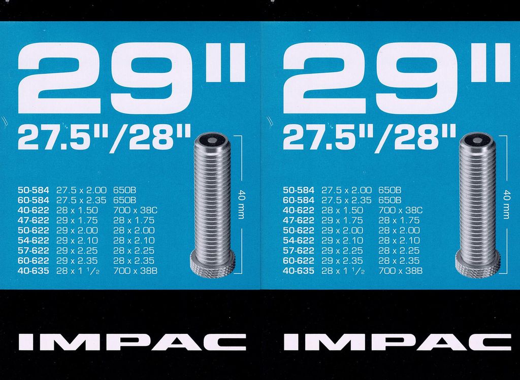 2x Impac 29 Zoll 27,5 " 28 " Schlauch AV Autoventil Produktbild 