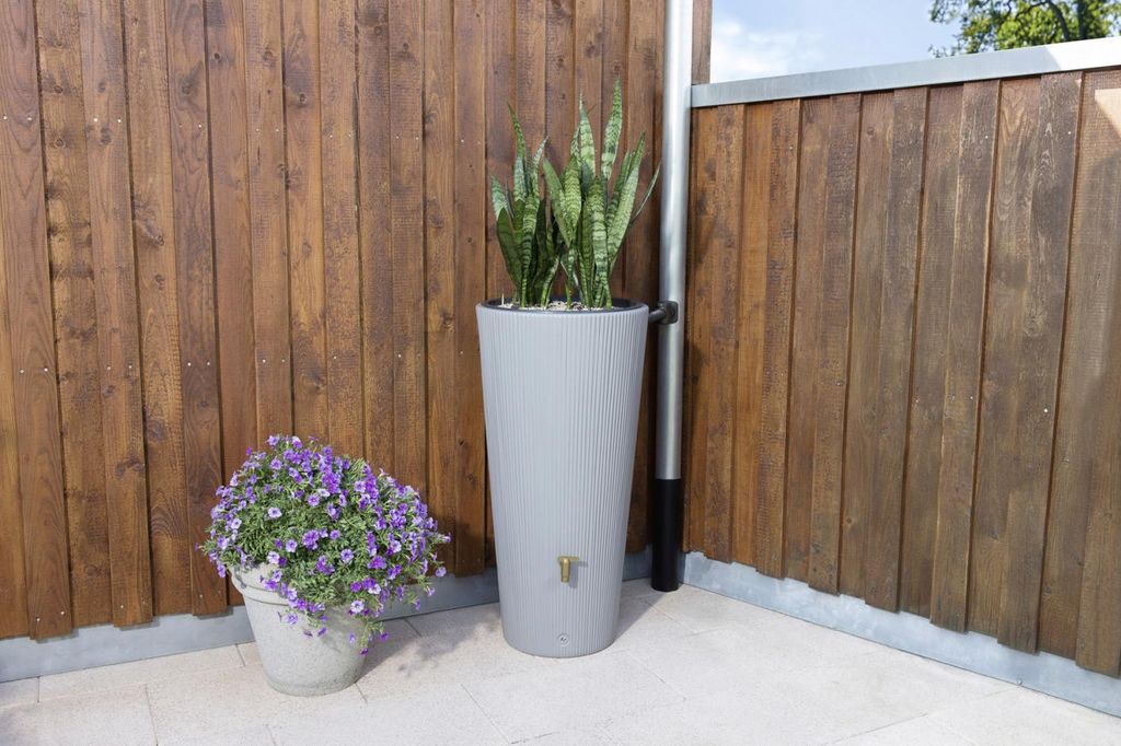 4rain Regenspeicher Vaso 2in1 Decor 220 L zinkgrau mit Produktbild 