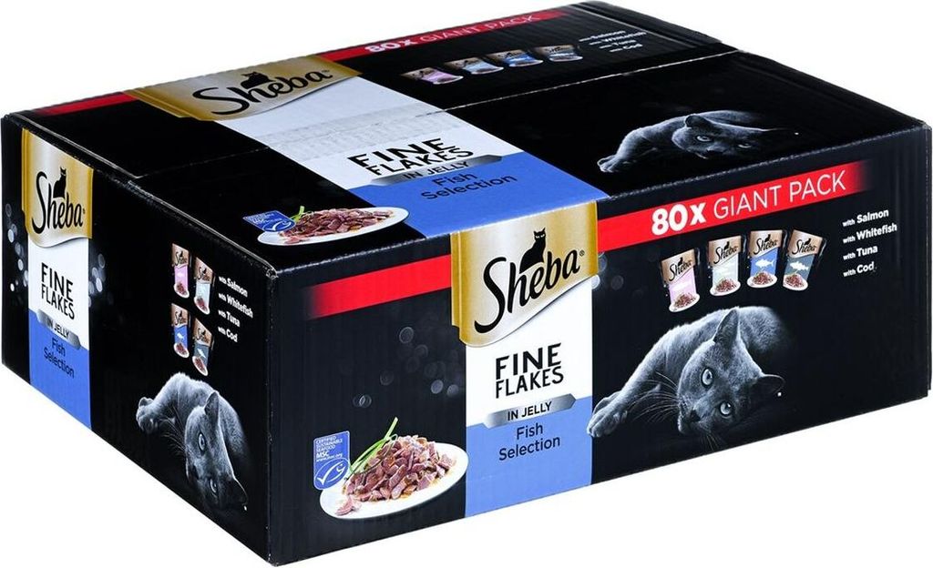 Sheba Wet Cat Food Fish Flavours in Jelly 85 G X 80 Image du produit 
