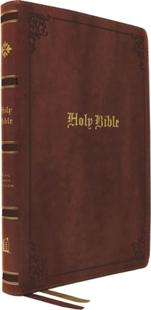 KJV, Large Print Center-Column Reference Bible, Lederfaserstoff, Braun, Red Letter, Comfort Print: Heilige Bibel, King James Version