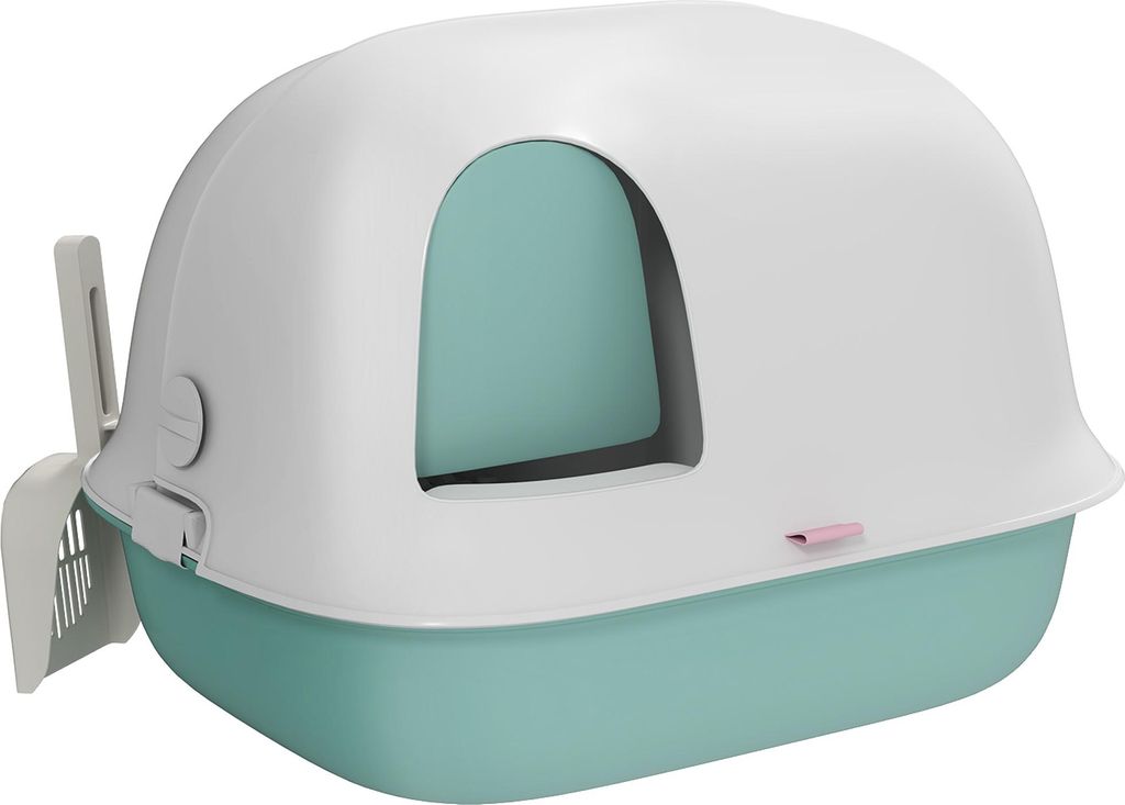 Katzentoilette mit Deckel, Katzenklo mit Sieb, Tür, Schaufel, geschlossen Katze Toilettenhaus für kleine Katze unter 3,5 kg, Indoor, Kunststoff, ...