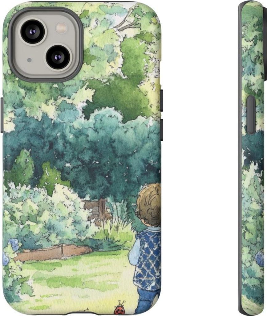 Kind im Garten – Handyhülle Kompatibel mit iPhone 14