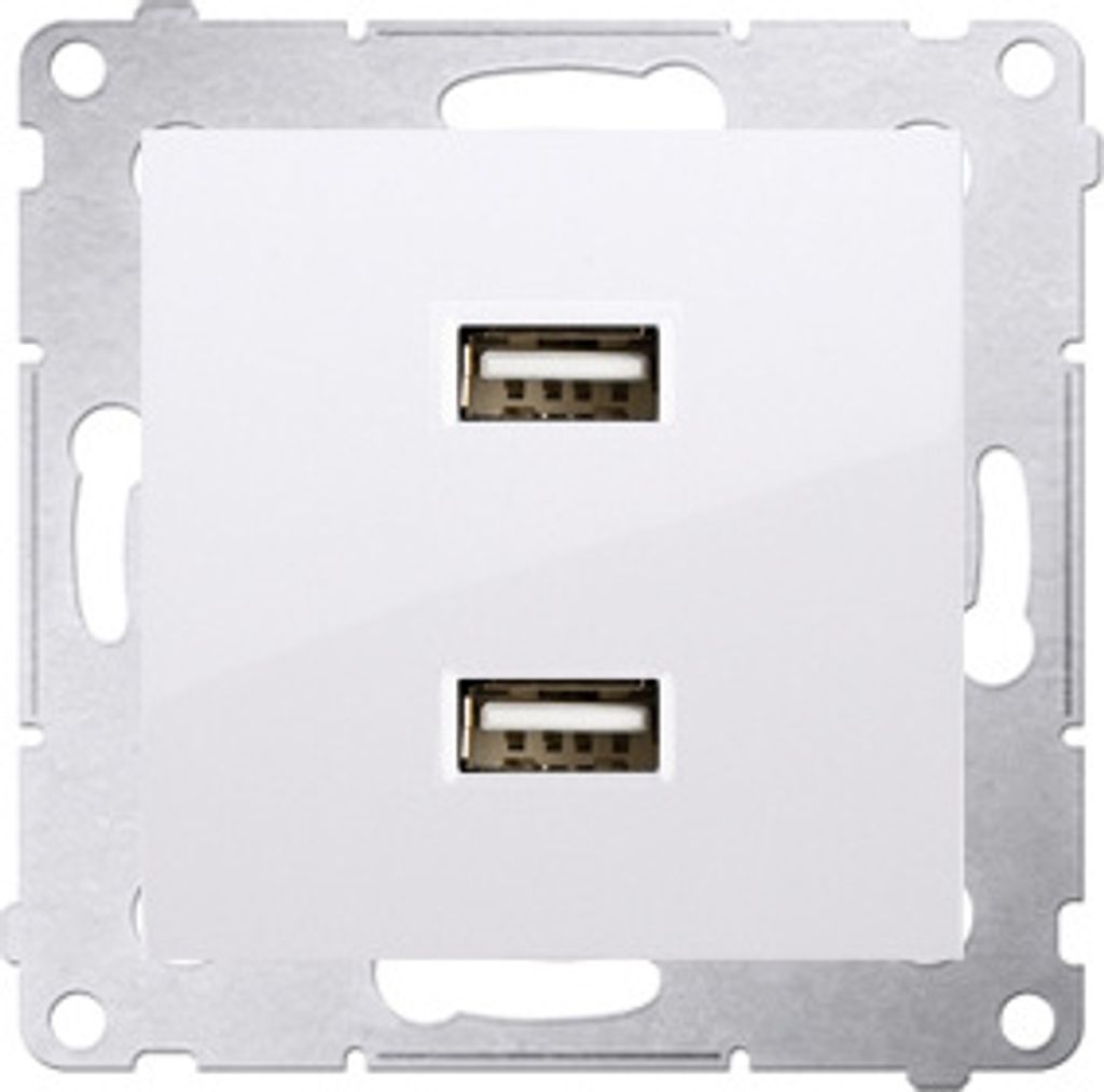 Ladegerät 2 x USB (Modul), 2,1 A, 5V DC, 230V, weiß Simon54