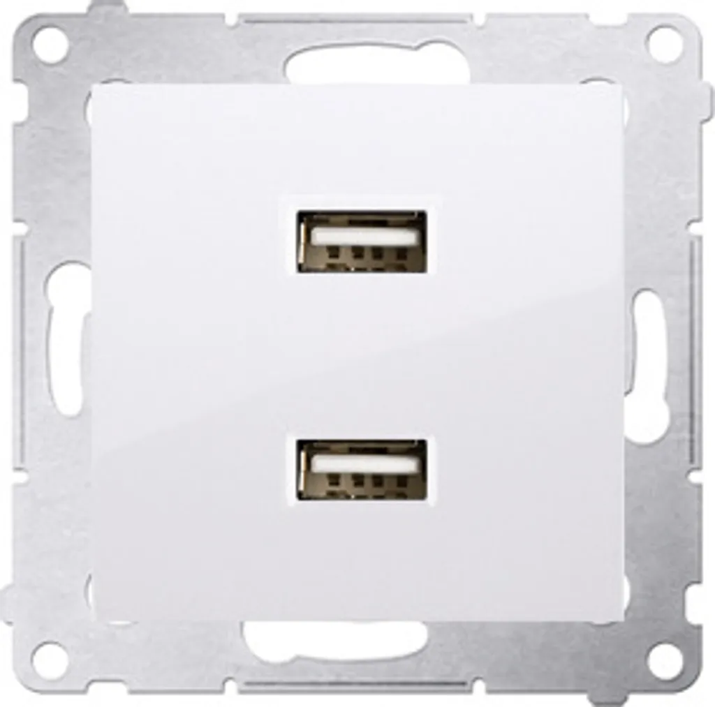 Prise Double USB Simon 54 Module Premium Blanc - Charge Rapide Intégrée