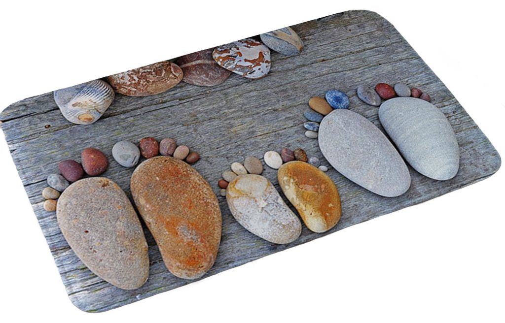 3D-Badematte mit optischer Täuschung, rutschfest, Kieselsteinmuster, schnelltrocknend, saugfähig, für Badewanne, Dusche und Waschbecken