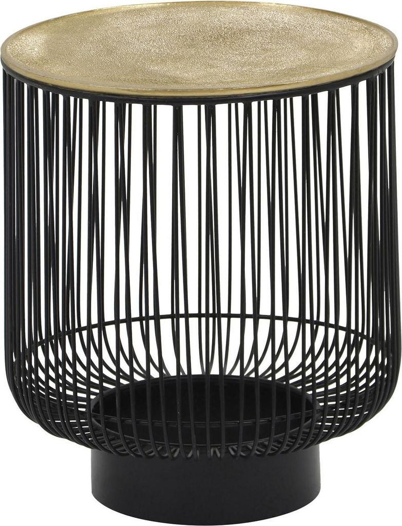 Beistelltisch - Ø 41 cm - Goldgelb - Schwarz - Metall