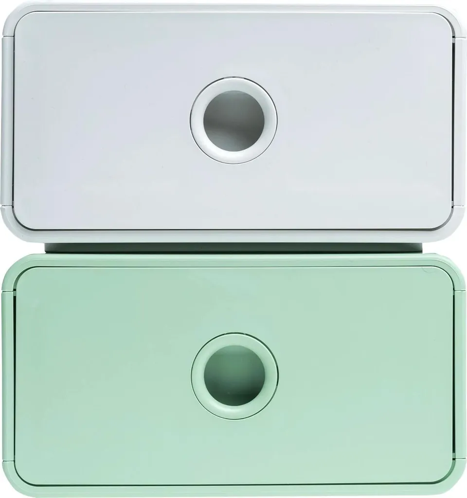 Module de rangement de bureau Tiny Box Exacompta Vert sauge - Lot de 3 unités