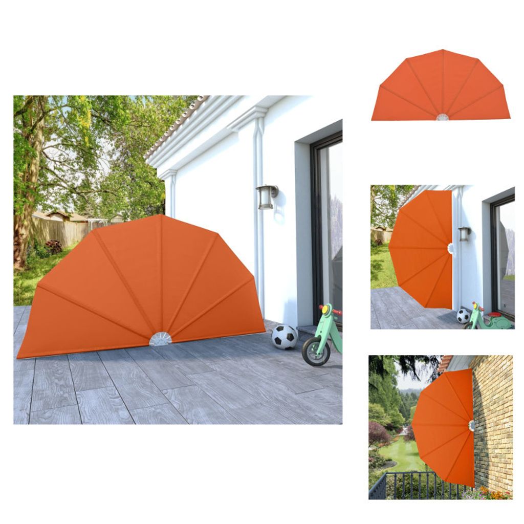 vidaXL Faltbarer Terrassen-Seitenfächer Terracotta-Rot 160 cm - Sonnenschirme & Sonnenschutze