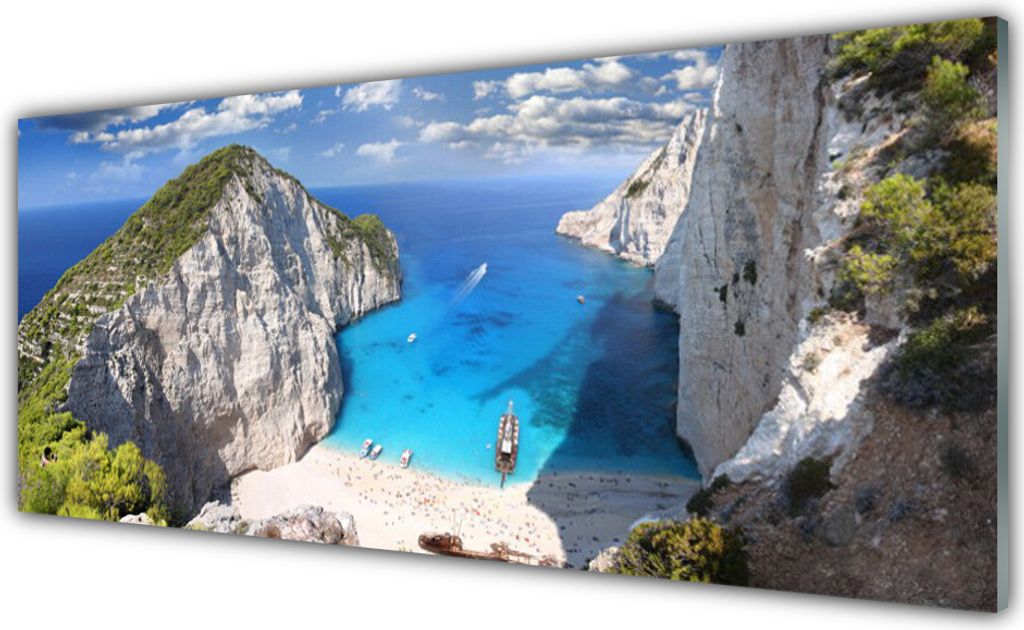 Glasbilder 125x50 Wandbild Druck auf Glas Meerbusen Landschaft