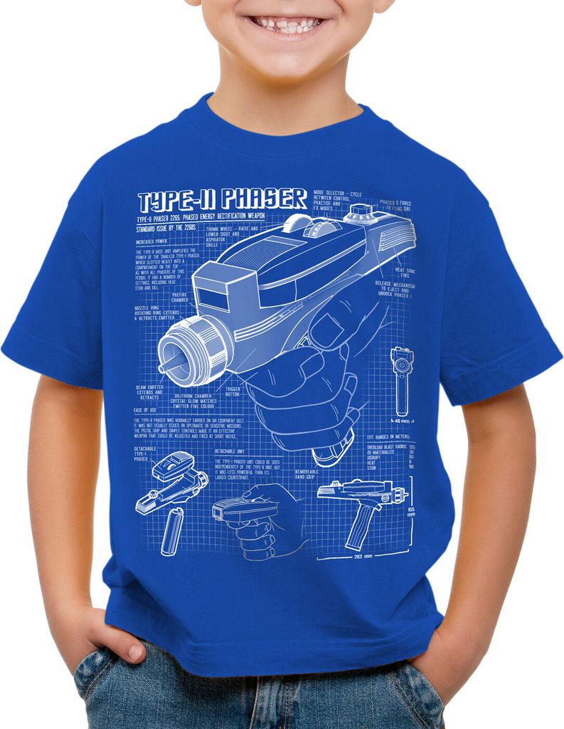 style3 Phaser 2265 Blaupause T-Shirt Kinder NCC-1701 star Produktbild 