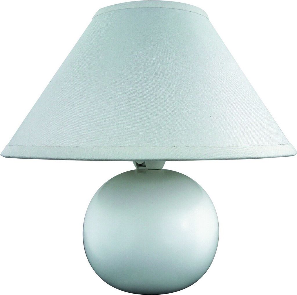 Rabalux 4901 Tischleuchte Ariel, E14, Keramik, weiß, rund, Standard, ø200mm