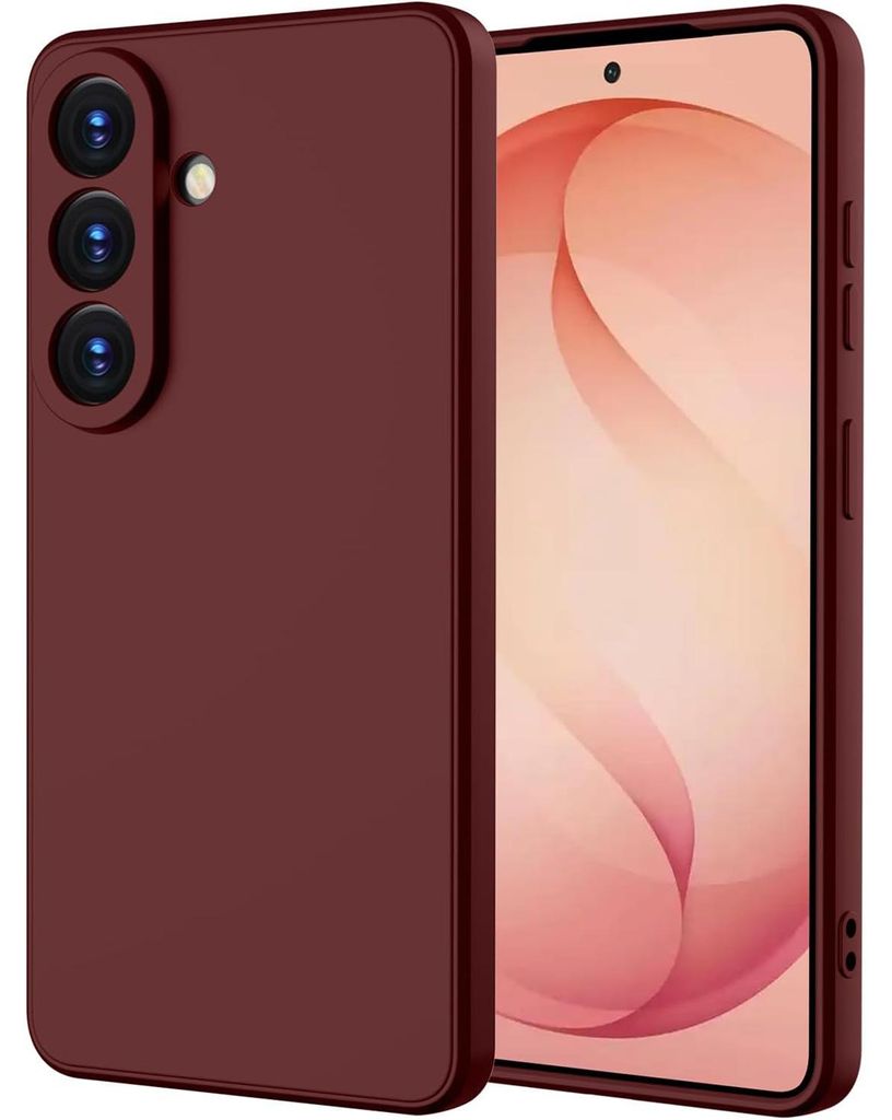 Hülle für Samsung Galaxy S26+, Slim Liquid Silikon Gel Gummi Stoßfest Schutzhülle Bordeaux