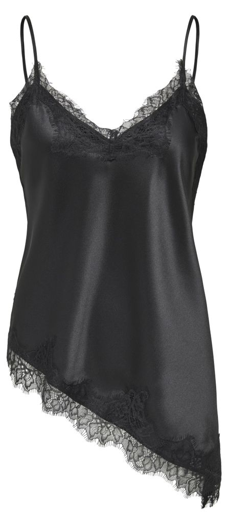 ONLBELLA STRAP SATIN LACE TOP WVN E Black S