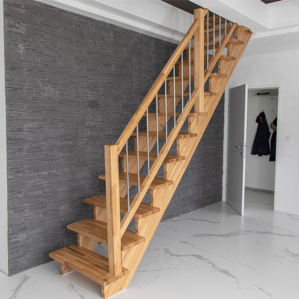 Bausatztreppe Graz - Breite: 800 mm, Holzart: Buche Produktbild 