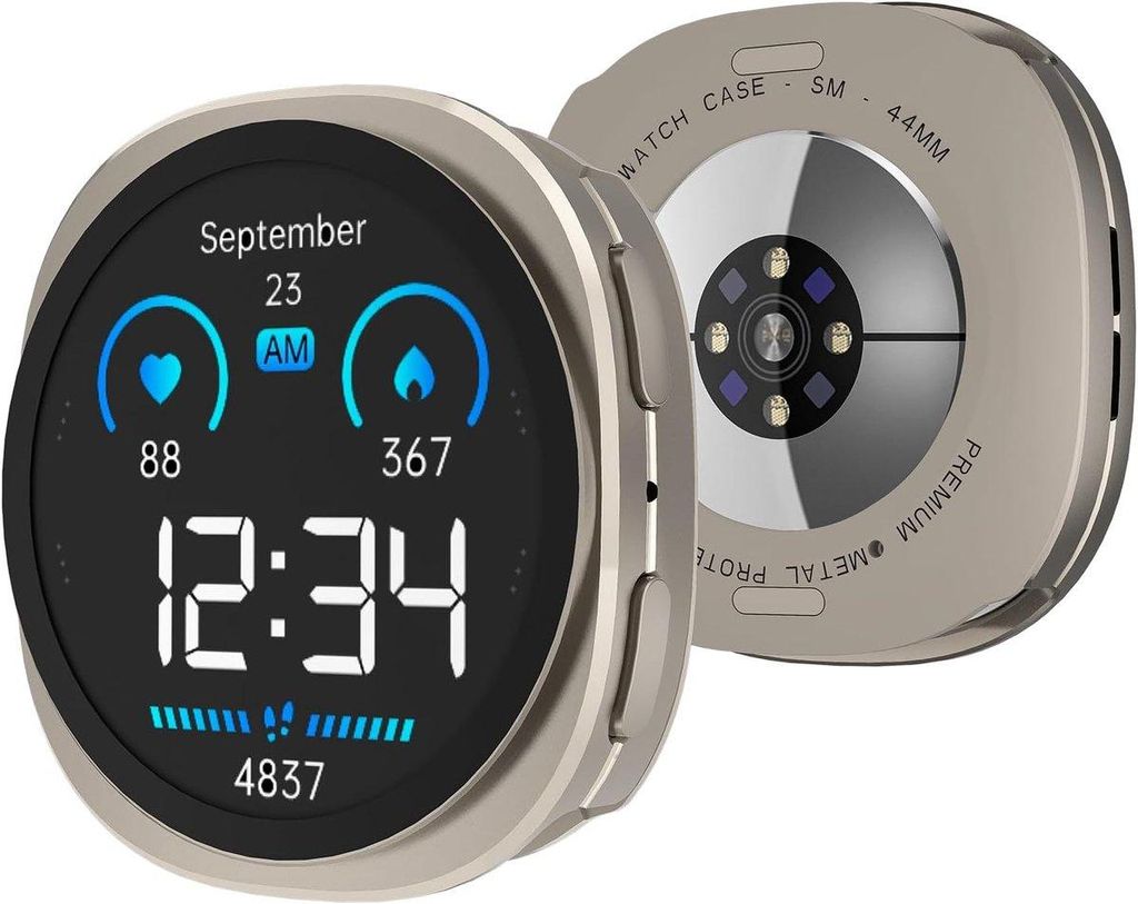 Stravo 360° Metall Schutzhülle mit Displayschutz für Samsung Galaxy Watch 8 44mm – Stoßfest, Kratzfest, Hardcase Vollschutz – Titan