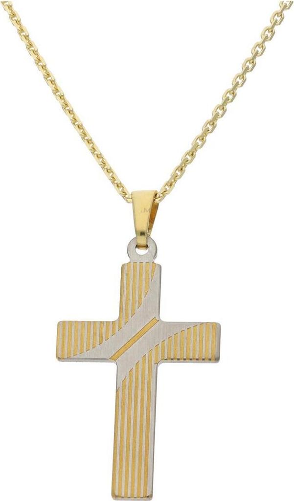 JuwelmaLux Anhänger Kreuz Edelstahl mit 585 Gold JL30-02-3134