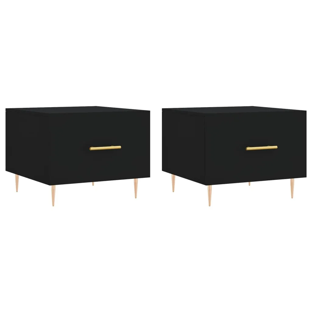 Tavolini Neri in Legno Ingegnerizzato 50x50x40 cm - Set Professionale