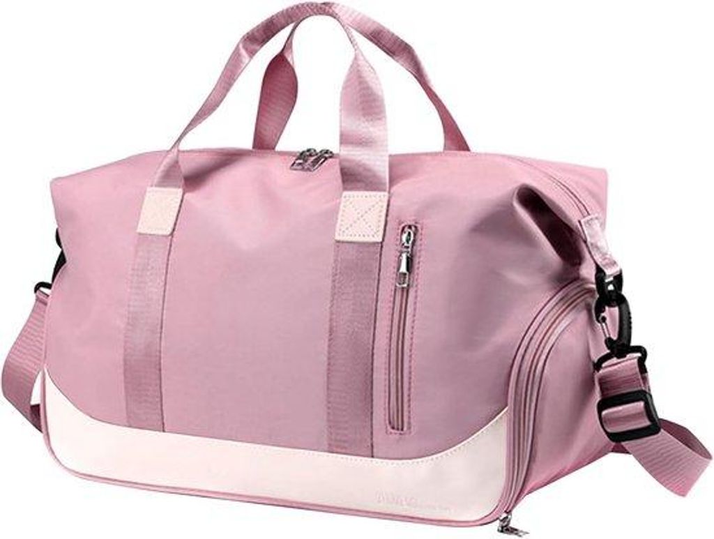 Wasserdichte Reisetasche für Damen und Herren mit Schuhfach, groß, schwarz, nylon