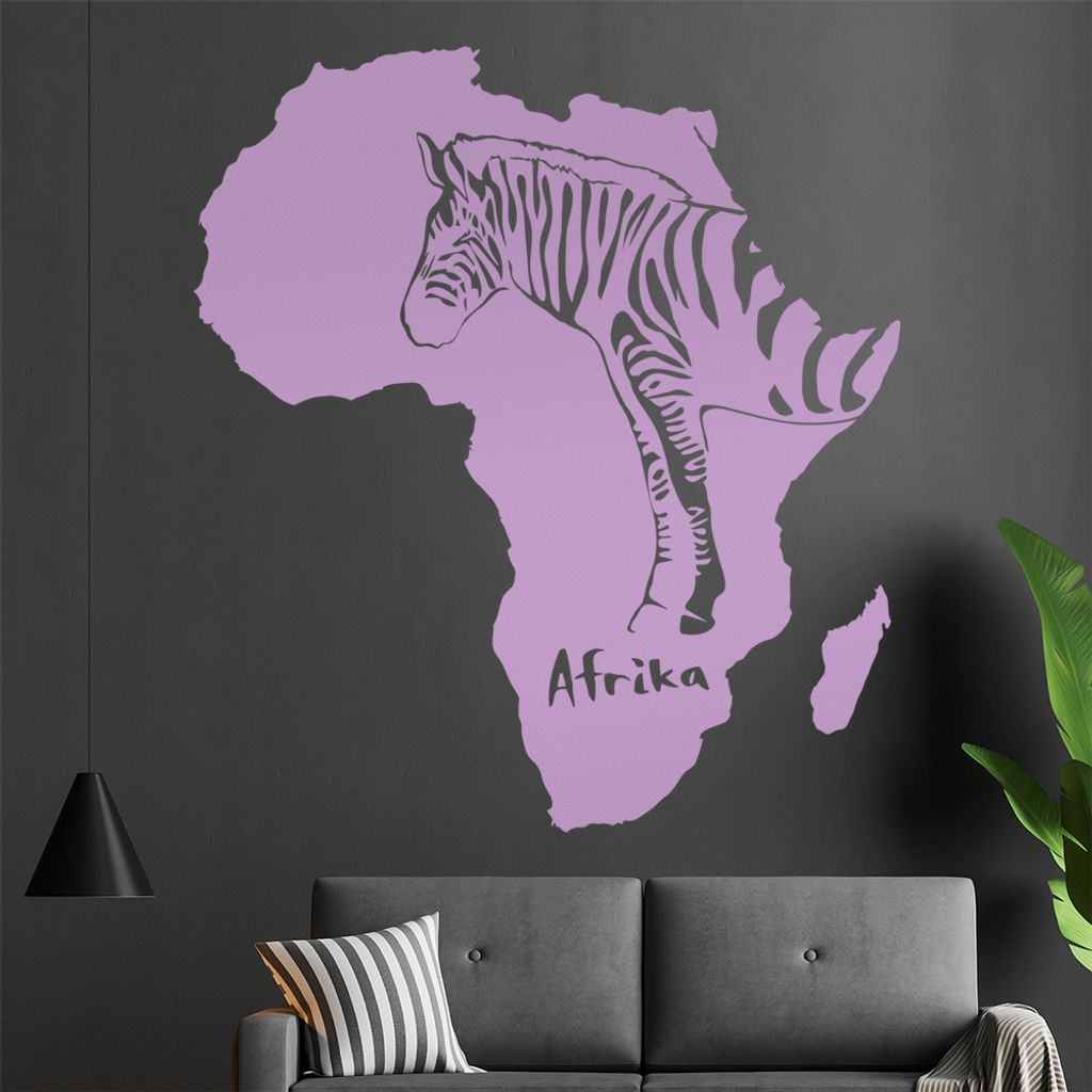 KIWISTAR Zebra u. Afrika Silhouette Umriss Wandtattoo in 6 Größen - Wandaufkleber Wall Sticker - Dekoration, Küche, Wohnzimmer, Schlafzimmer, Ba...