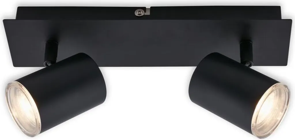 Luminaire de salle de bain IP44 noir avec 2 spots LED GU10 Briloner