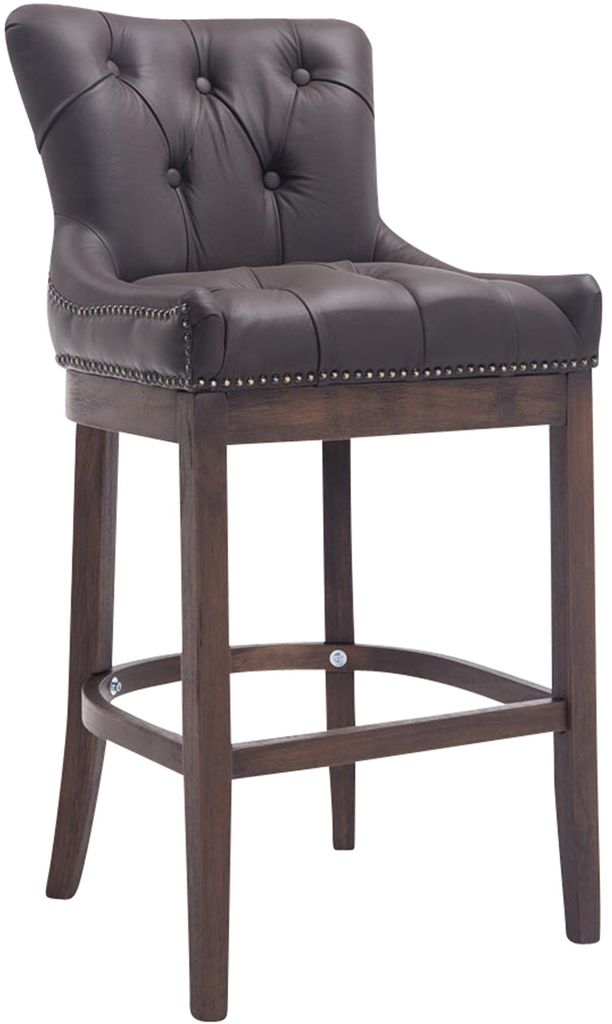 CLP Barhocker Lakewood Echtleder, Antik gepolstert antik dunkel braun