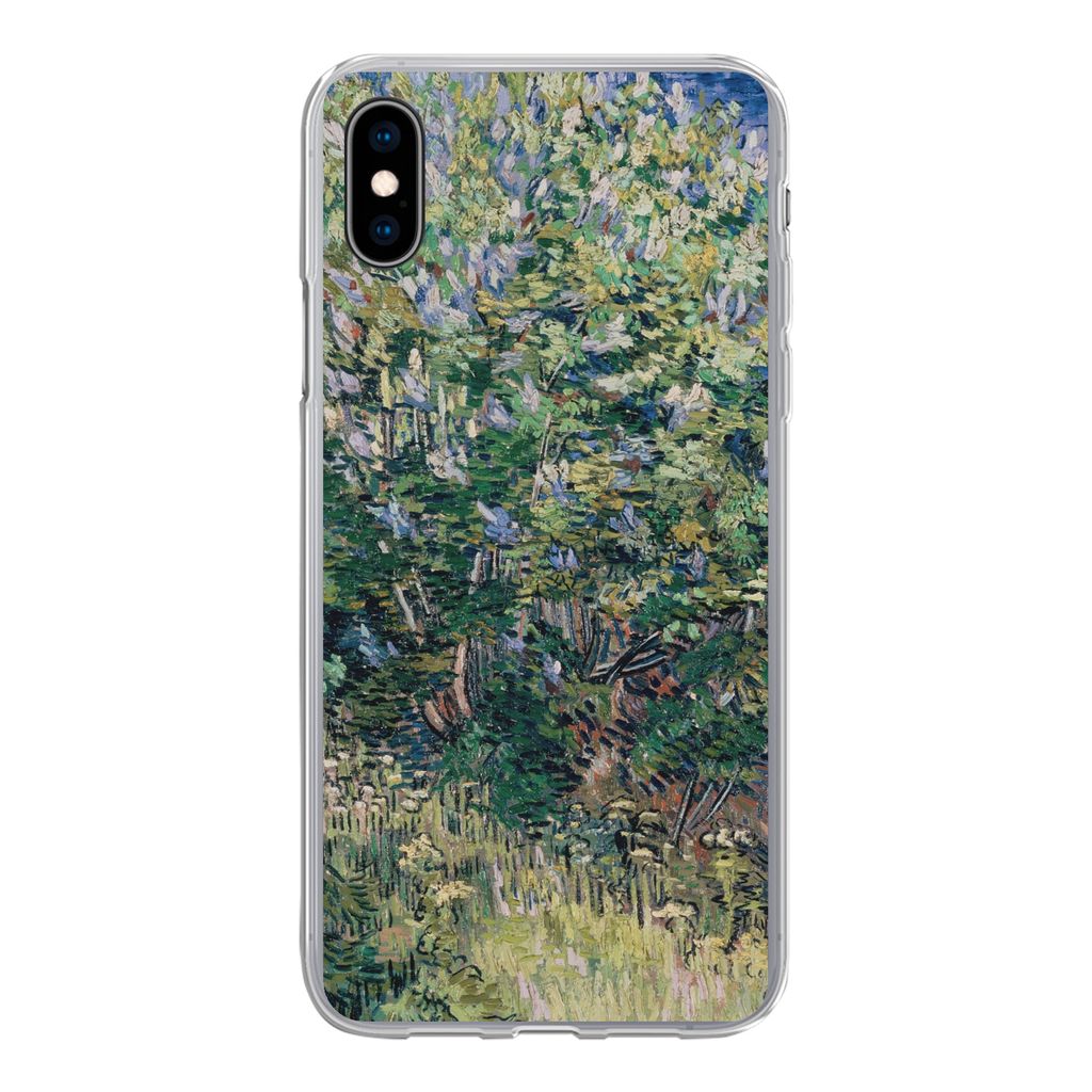MuchoWow Handyhülle Schutzhülle Hülle für iPhone Xs Fliederbusch - Vincent van Gogh Silikon Softcase Handy Hülle - Handytasche