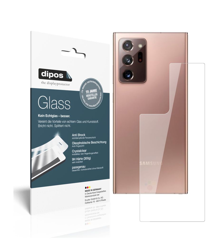1x Schutzfolie für Samsung Galaxy Note 20 Ultra Rückseite - Anti-Shock 9H Folie dipos Glass Kunststoffglas