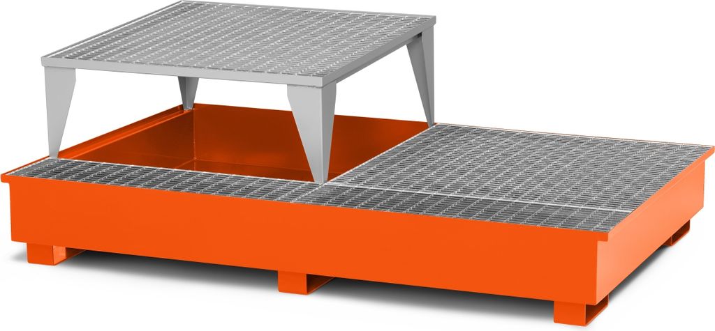 RR Industrietechnik Typ RTA-21 Auffangwannen für IBC aus Stahl mit Abfüllbereich RAL 2004 reinorange