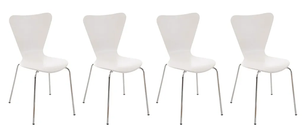 Gagner de la Place avec le Lot de 4 Chaises Visiteurs Calisto Blanches