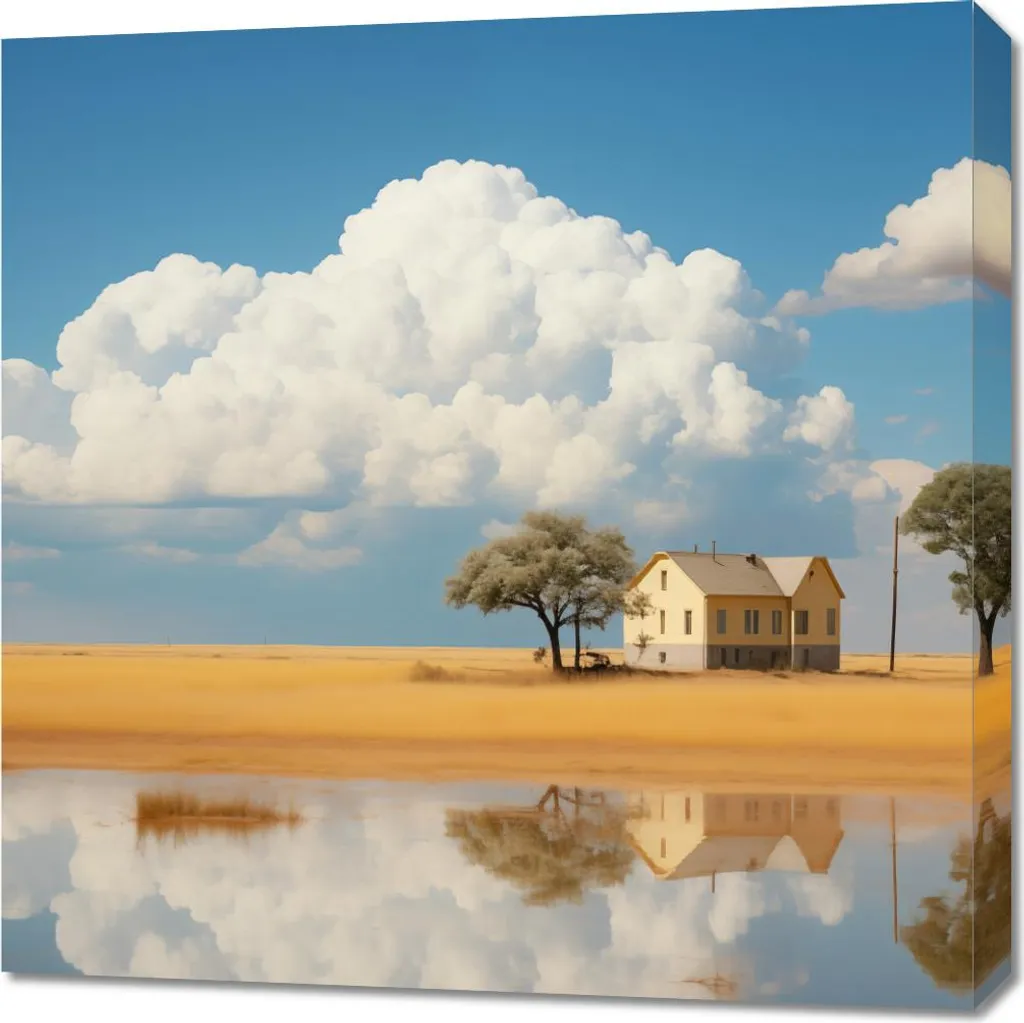 Quadro 70x70 cm Casa - Tela Canvas su Telaio in Legno Artigianale