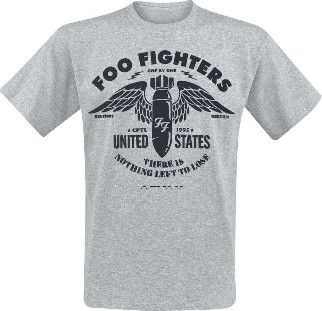 Foo Fighters T-Shirt Herren Stencil hellgrau meliert XXL