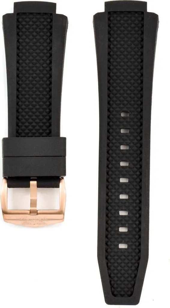 Bracelet montre Bobroff BFS027 Noir avec surpiqûres et boucle en acier