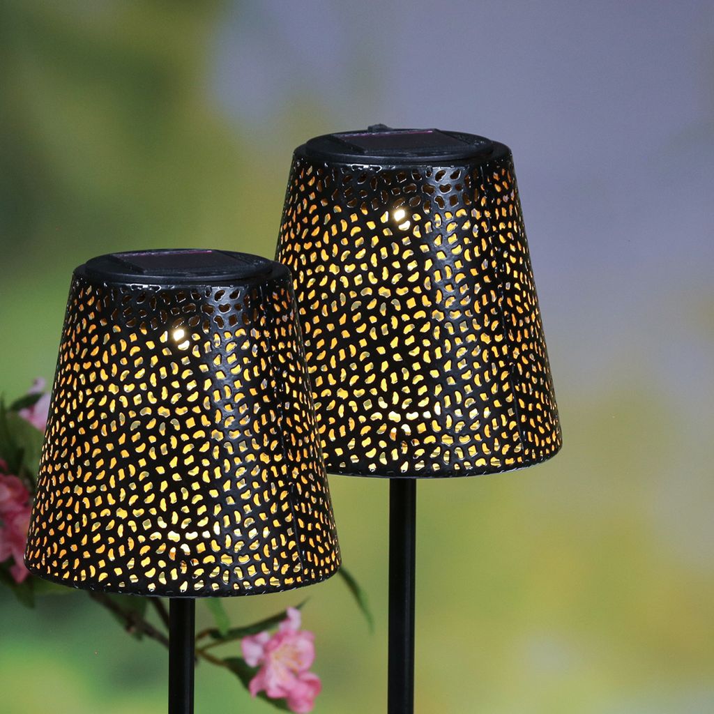 LED Solar Gartenleuchten Blumenmuster - Gartenstecker - H: Produktbild 