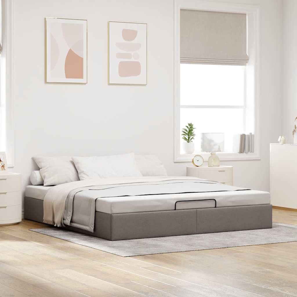 Maison Exclusive - Ottoman-Bett ohne Matratze Taupe 180x200 cm Stoff