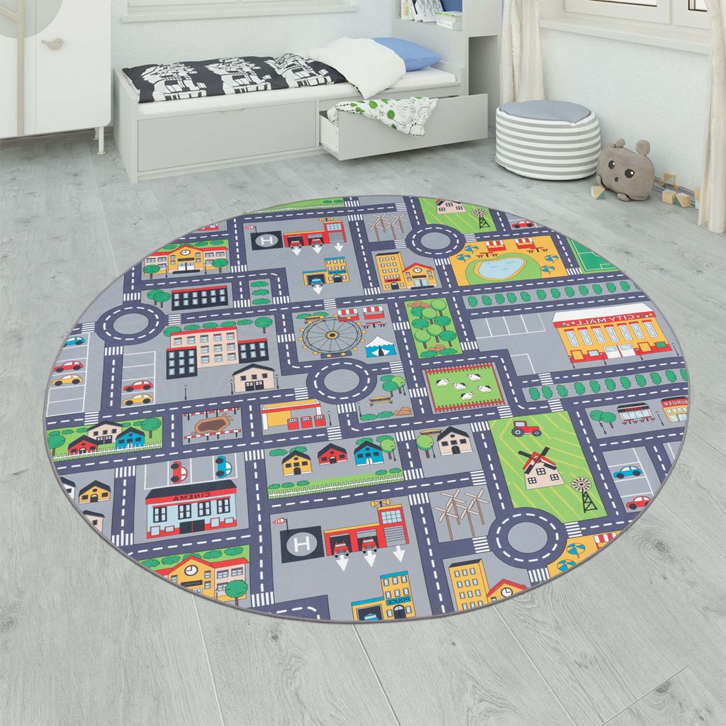 Spielteppich Kinderteppich Kinderzimmer Straßenteppich Mit Produktbild 