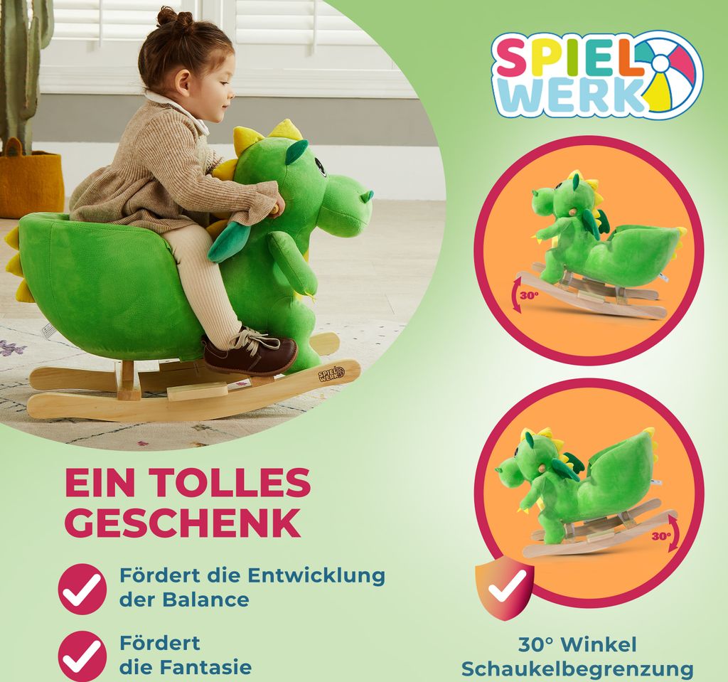 Spielwerk® Schaukeltier Dino inkl. Sound Effekt Produktbild 8
