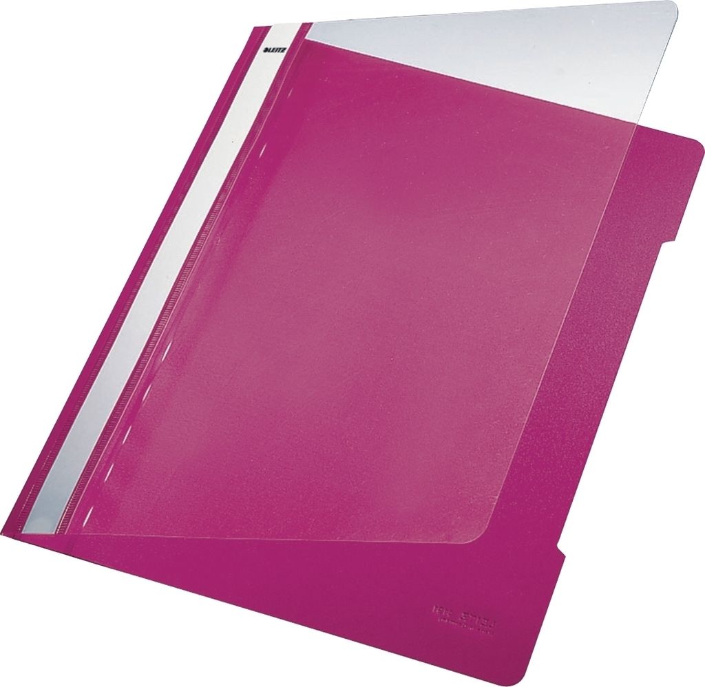 Sichthefter A4 PVC langes Beschriftungsfenster pink Packung mit 25 Stück