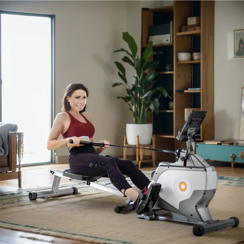 Rameur Pliable pour Musculation à Domicile - 8 Niveaux de Résistance