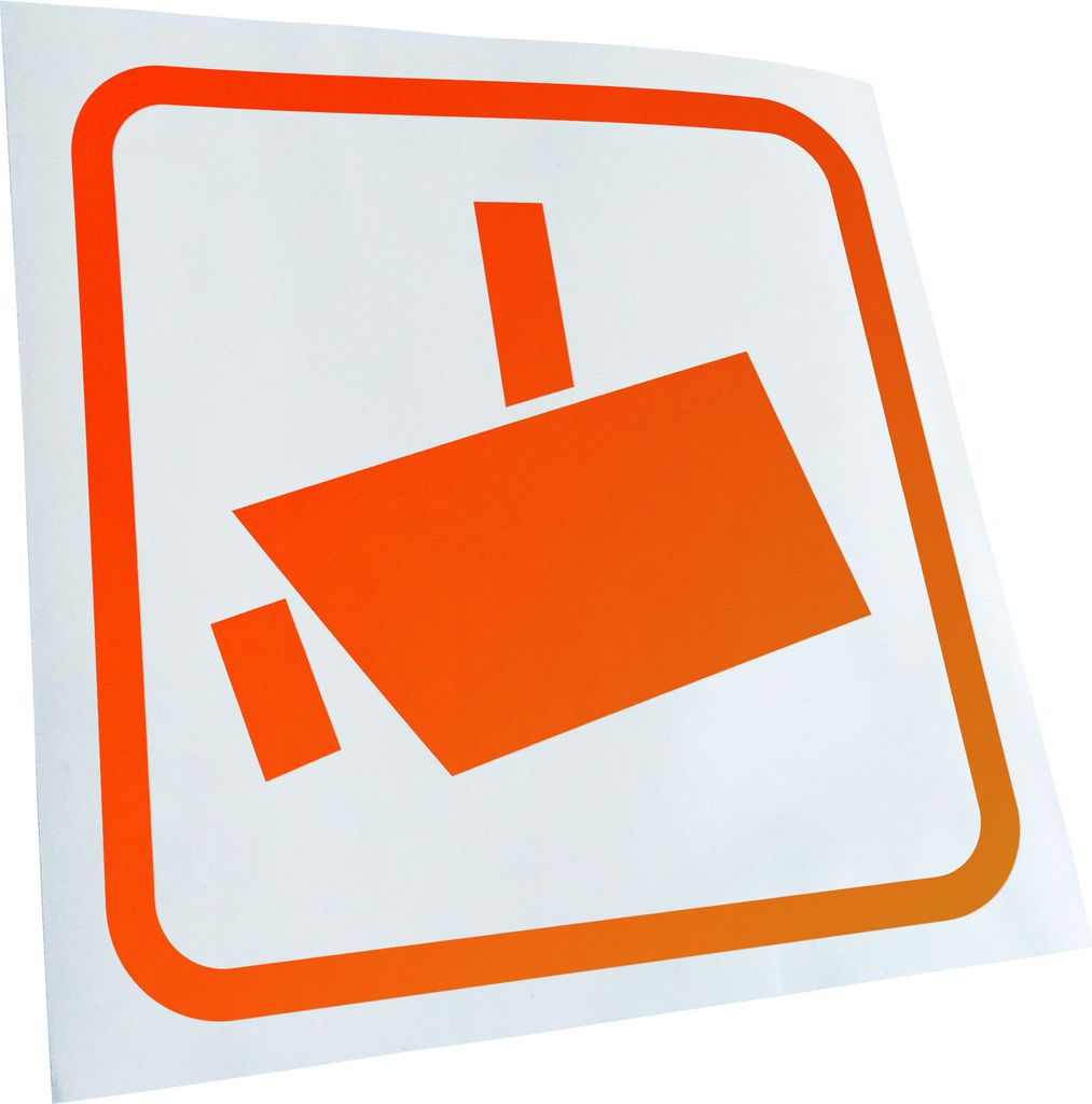 Kiwistar - Autoaufkleber - neonorange - 60 x 60 cm - Videoüberwacht - Heckscheibenaufkleber - Aufkleber für Auto Kfz Fahrrad, LKW, Truck Mofa