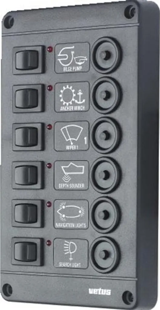 Tableau de distribution électrique 24V VETUS P6CB24 pour bateau et yacht