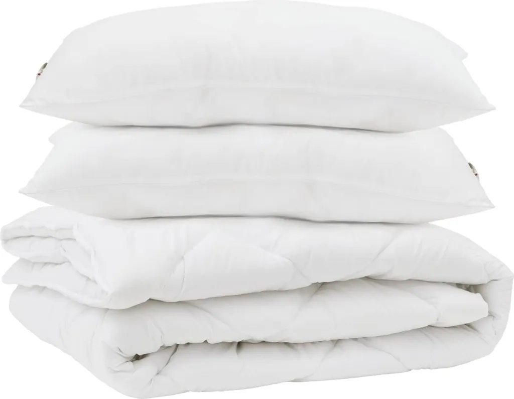 Set Piumino vidaXL Bianco + 2 Cuscini - Morbidezza Lavabile Microfibra