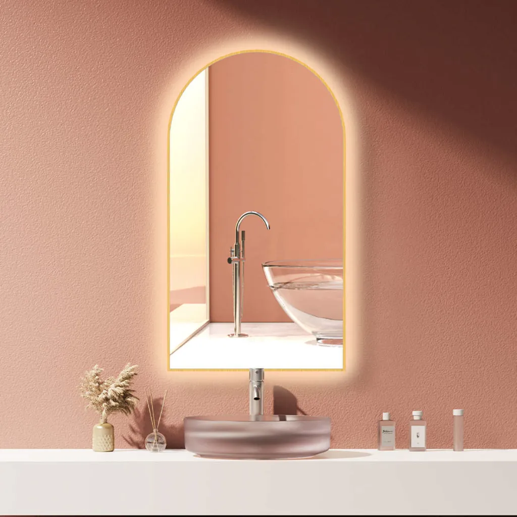 Miroir LED Anti-buée Arqué 60x100 cm - Blanc Chaud et Froid Ajustable