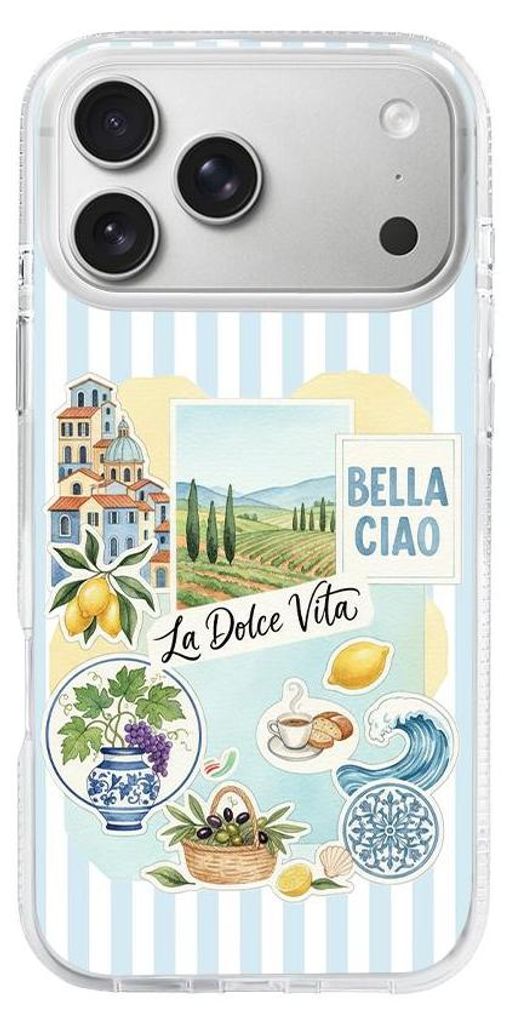 Hartschalenhülle für das iPhone 17 Pro Max, kompatibel mit MagSafe, transparent, Urlaub in Italien, italienische Spezialitäten, La Dolce Vita