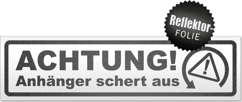 Achtung Anhänger schert aus Magnetschild Schild magnetisch