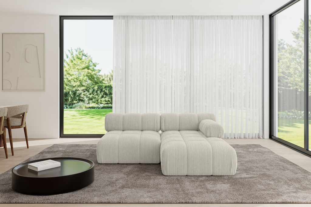 ALTDECOR Modulares Sofa Ecksofa in L-Form - Razon-L1 - 190x160x70 cm Hellgrau Corner modular Sofa Eckcouch Couch Wohnlandschaft Cauchsofa Polstersofa